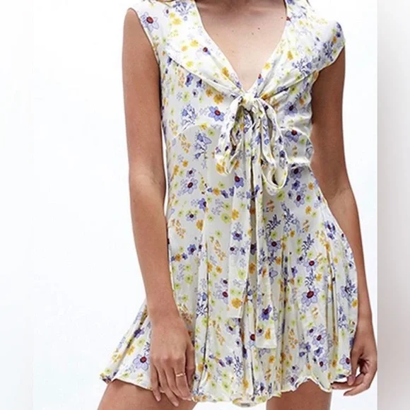 NWT Free People It Takes Two Wrap Dress in Ivory Combo - Picture 3 of 15